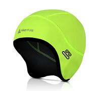 HIKENTURE Bicycle Hat Winter - Neon Yellow - Men Women Unisex Adults Winter Hat - Cycling, Running, Skiing - Windproof Helmet Base Cap - Ear Warmers