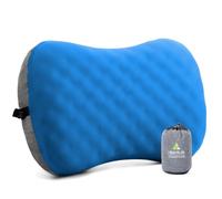 HIKENTURE Inflatable Pillow with Removable Cushion Cover, Camping Pillow, Neck Pillow, Inflatable with Foam, Blue, 46 cm x 30