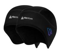 HIKENTURE Winter Hat, Pack of 2, Windproof Bicycle Hat, Winter, Warm Bike Cap, Unisex Helmet Undercap for Bicycle/Ski/Climbing Helmet, Cycling, black, 52-60