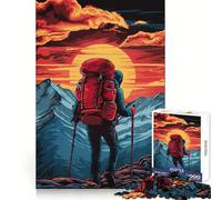 Hiker Backpack Sunset 1000 Piece Jigsaws for Teenagers Puzzle Reason Skill Fine Thick Happy Challenge Table Accent (38x26cm)