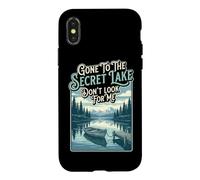 Hiker Gone To The Secret Lake Dont look Hiking Backpacking Case for iPhone X/XS