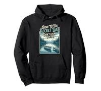 Hiker Gone To The Secret Lake Dont look Hiking Backpacking Pullover Hoodie