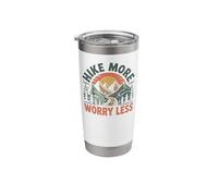 Hiker Hiking Retro Vintage Hike More Worry Less Stainless Steel Insulated Tumbler
