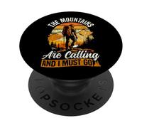 Hiker Hiking Retro Vintage The Mountains Are Calling And I PopSockets Adhesive PopGrip