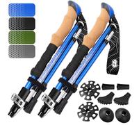 Hiker Hunger Folding Walking Stick, Folding Trekking Poles, Hiking Sticks Foldable Hiking Poles for Men Walking Sticks for Seniors Trekking Poles for Hiking Collapsible Walking Sticks (Blue, Small)