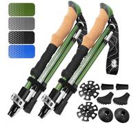 Hiker Hunger Folding Walking Stick, Folding Trekking Poles, Hiking Sticks Foldable Hiking Poles for Men Walking Sticks for Seniors Trekking Poles for Hiking Collapsible Walking Sticks (Green, Small)