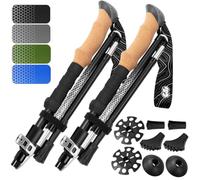 Hiker Hunger Folding Walking Stick, Folding Trekking Poles, Hiking Sticks Foldable Hiking Poles for Men Walking Sticks for Seniors Trekking Poles for Hiking Collapsible Walking Sticks (Black, Small)