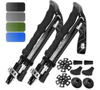 Hiker Hunger Folding Walking Stick, Folding Trekking Poles, Hiking Sticks Foldable Hiking Poles for Men Walking Sticks for Seniors Trekking Poles for Hiking Collapsible Walking Sticks (Black, Small)