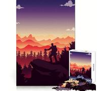 Hiker Mountain Hiking 1000 Pieces Puzzles for Teenagers Reason Skill Creative Play Enjoyable Challenge Furniture Decor (38x52cm)