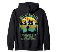 Hiker Mountains Funny Hiking Climbing Outdoors Out Of Breath Zip Hoodie