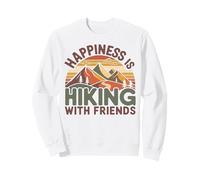 Hiker Retro Vintage Happiness Is Hiking With Friends Sweatshirt