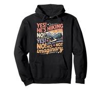 Hiker Wife Retro Vintage Yes! He's Hiking No! I Don't Know Pullover Hoodie
