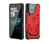 HikerClub Case for ROG Phone 9 and ROG 9 Pro (2024) with Camera Stand, Compatible with Air Trigger, Built in Len Cover Military Grade Shockproof Protective Case Red