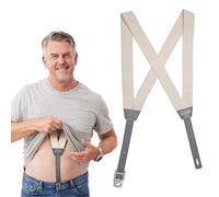 HIKERS Hidden Suspenders for Untucked Men, Invisible Belt Alternative, White, L