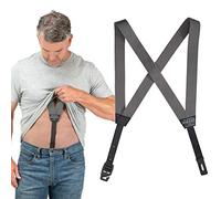 HIKERS - Original Hidden Suspenders for Men Under Clothes - Button Fly, Grey, 45in - Medium