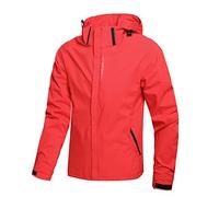 Hikevitang Men's Lightweight Waterproof Rain Jacket,Shell Hooded Outdoor Raincoat Hiking Windbreake jacket, Bordeaux Red, L