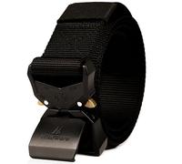 HikeWare Men's Tactical Heavy Duty Belt, Military Hiking 1.5" Nylon Work Belt - Quick Release Metal Buckle (Nylon, Up to 34" Waist (39" Belt))