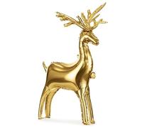 HIKI hooray XXL Standing Foil Balloon Reindeer - Gold, 110 x 64 cm Inflated - Self-Standing Floor Figure, Air-Fillable, Includes Straw - Christmas Decoration for Living Room, School, Office, Santa