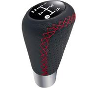 Hikig Car Gear Shift Knob 5 Speed, Universal Leather Gear Shifter Knobs with 4 Hoses 8mm 10mm 12mm, Car Shift Knobs Suitable for All Manual & Automatic Vehicles