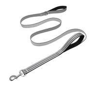 Hikiko 6 FT Heavy Duty Dog Leash with 2 Padded Handles Reflective Nylon Double Handle Dog Leash, White