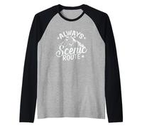 Hiking Always Take The Scenic Route Discover Beauty Raglan Baseball Tee