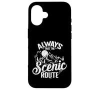 Hiking Always Take the Scenic Route Makes a Difference Case for iPhone 16