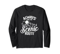 Hiking Always Take The Scenic Route Makes a Difference Long Sleeve T-Shirt