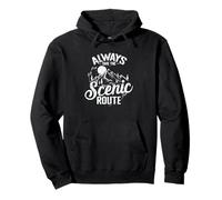 Hiking Always Take the Scenic Route Makes a Difference Pullover Hoodie