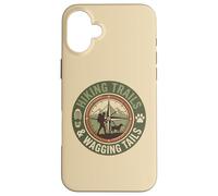 HIking and Dogs Wagging Tails Love to Hike Mountain Camping Case for iPhone 16 Plus