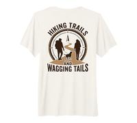 Hiking and Dogs Wagging Tails Love to Hike Mountain Camping Premium T-Shirt