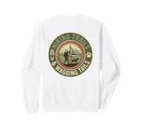 HIking and Dogs Wagging Tails Love to Hike Mountain Camping Sweatshirt