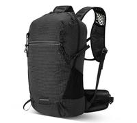 Hiking Backpack 25L Roll-Top Daypack with Trekking Pole Loops, Black