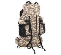 Hiking Backpack 60L Brown 900D Oxford PU Coated Heavy-Duty Camping Bag Frame