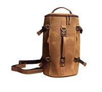 Hiking Backpack Full Grain Leather Overnight Weekender Bag for Men Convertible Duffel Backpack Carry-On Travel Duffels (Brown,L40xW22xH22cmL18.11”×W9.48”×H9.48”)