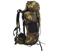 Hiking Backpack Green Camouflage 80 L Oxford Fabric Water-Repellent with Metal Frame Ergonomic Padded for Hiking Camping Trekking Outdoor Leisure Sports