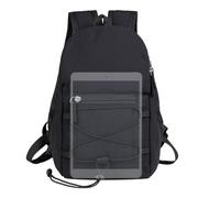Hiking Backpack - Lightweight Drawstring Backpack for Outdoor Equipment, Size Nineteen X Ten X Twenty-Seven Centimeters, Taslon Fabric Plus Polyester Lining Material, C, Black, riferimento alla