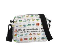 Hiking Biking Explorer Gift US National Parks Crossbody Bag Outdoors Nature Enthusiast Gift for Her, 63 N Parks Hcb