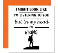 Hiking Birthday Card for Men Women - In my Head - Happy Birthday Card for Cousin Neighbour Daughter Brother, 145mm Bday Greeting Cards