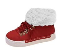 Hiking Boot Warm Shoes Outdoor Ski Boots Thickening Winter Boots for Women Ankle (Red, 7.5)