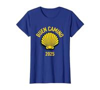 Hiking Camino De Santiago Scallop Shell 2025 T-Shirt, Women, Royal Blue, Medium