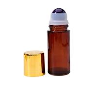 Hiking Chairs Pack Large 50ml Brown Glass Roll On Bottles With Natural Crystal For Refillable Empty Containers For Toddler Hiking Gear (Purple, One Size)