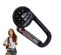 Hiking Compass - 7.5x3.7cm Compact Tracker, Aluminum Alloy Clip Tool, Multifunction Outdoor Ball Compass with Direction Reading | Gear for Travel Camping and Daily Exploration