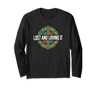 Hiking Compass Topography Lost and Loving It Long Sleeve T-Shirt