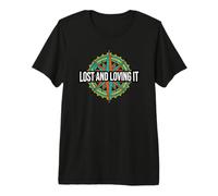 Hiking Compass Topography Lost and Loving It Premium T-Shirt