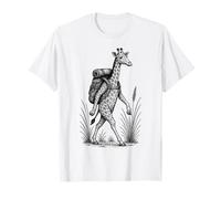 Hiking Giraffe Backpacking Nature Wildlife Safari Animal T-Shirt