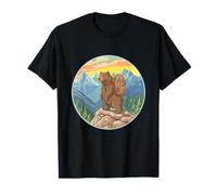 Hiking Grizzly Bear Backpacking Mountains Nature Adventure T-Shirt
