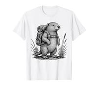 Hiking Groundhog Backpacking Nature Wildlife Animal Lover T-Shirt