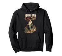Hiking Hair Dont Care Womens Hiker Gift For Her Vintage Pullover Hoodie