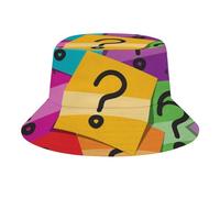 Hiking Hat Question Mark Colorful Funny Pattern Beach Sun Hat Foldable Beach Cap Unisex Sun Hat for Outdoor Traveling Boy