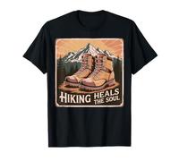 Hiking Heals The Soul Vintage Mountain Hiking Boots T-Shirt